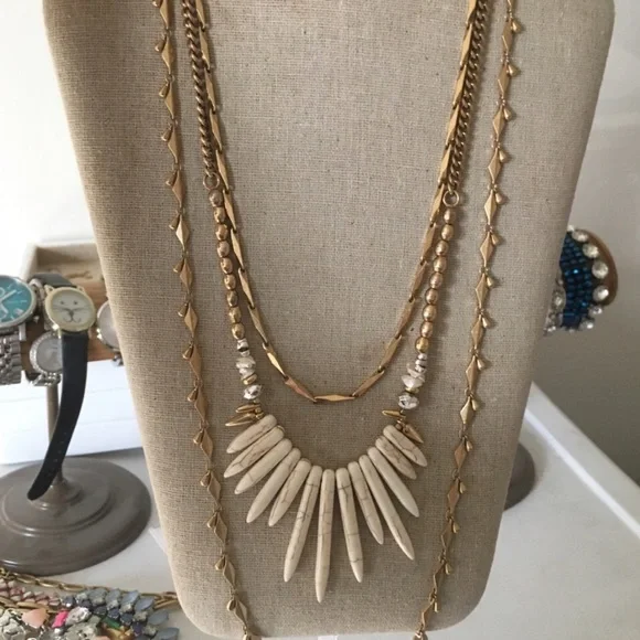 :: Stella & Dot | Versatile Howlite & Gold 5-in-1 Zuni Layering Necklace… - Picture 16 of 16